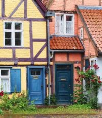 Colorful houses and doors -- Stralsund, Germany...