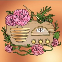 Vintage Radio and Flowers
