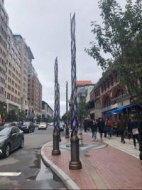 Boston Marathon finish line tribute to the 4 people killed