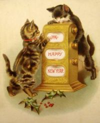 Happy New Year ("Okay, you turn the knob and I'll catch the treat!"