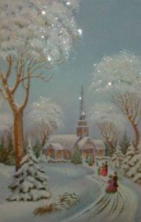 Church Vintage Christmas card