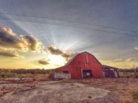 Red Barn at Sunset