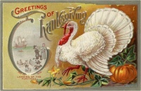 Thanksgiving Card 1909 - with Thanksgiving song...