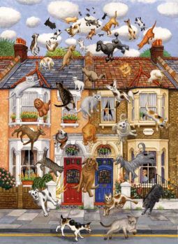 Solve It s Raining Cats and Dogs (an idiom meaning) jigsaw puzzle