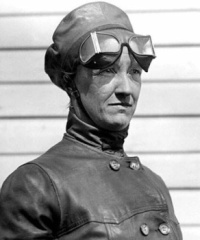 Bessica Faith Curtis Medlar Raiche, M.D., Aviator flying her own plane in 1910.