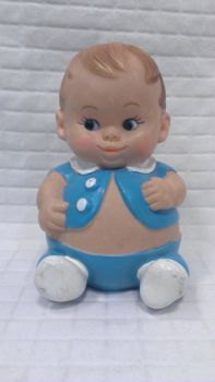 Vintage Uneeda Plumpees ~ Blue Eyed Sqeaker Rubber Boy Doll