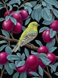 Seasonal Art - Autumn / Fall -  Warbler in the Plum Tree (12 - 193 Pieces)