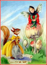 Toadstool Fairy and Squirrel (mini)
