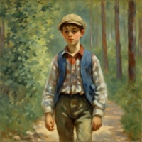 Boy in forest