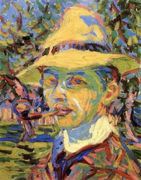 Solve 1907 Ernst Ludwig Kirchner Self-portrait with a pipe jigsaw ...