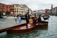 Musicians stand on “Noah’s Violin”