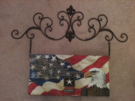 Army Ammunition Crate Board Painting