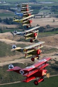Seven Fokker Triplanes
