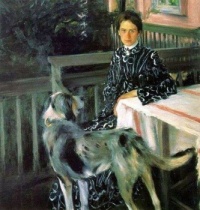 Boris Mikhailovich Kustodiev (1978-1927) - Portrait of Yulia Yevstafievna Kustodieva (the artist&rsquo;s wife), 1903.
