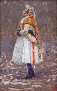 Joža Uprka : Petrovjanka,olej na plátně,100x63 cm,cca 1919