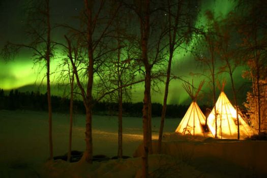 Aurora Over Teepees in Northern Wisconsin