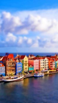 Dutch Architecture Along Willemstad's Harbour --  Curaçao...