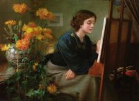 At the Easel by James Lee