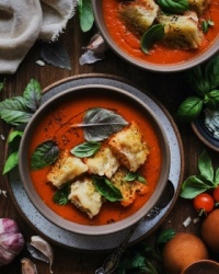 Tomato Soup & Grilled Cheese Croutons
