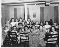 Vintage Photo: A Gaggle of Giggling Girls at a birthday party -- 1949