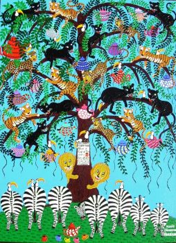 Maud Lewis tree and Zebra