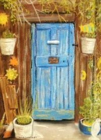 "Garden Shed" original pastel painting
