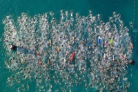 Swimming portion of the 2022 Iron Man World Championship held in Kailua Kona, Hawaii