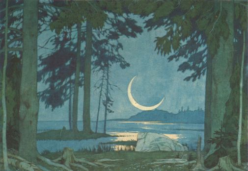 Ivan Bilibin - Night on the Shores of Lake Ilmen