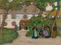 Jane Peterson (American, 1876–1965), Village Gossips, Brittany (ca 1908–10)