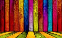 Colorful wood fence