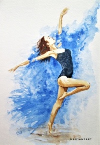 Dancing Girl. Original watercolour painting