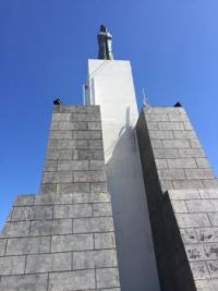 Virgin Mary overlooking Praia da Vitoria, Terceira, Azores.