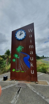 The Waimauku clock, taken 2021-01-20