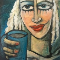 Tim Nyberg Artwork  -  'Liz with Coffee'