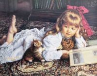 Little Girl & Kitten
