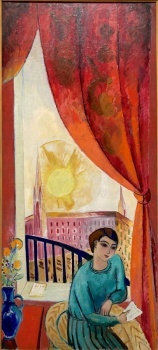 The Red Drape, Isaac Grünewald, 1915