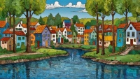 Lake Village, resizable 15 to 589 pieces
