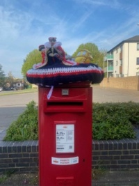 Pillar box outside of our post office for the coronation