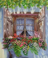 Window with flowers art!