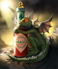 baby dragon with tabasco