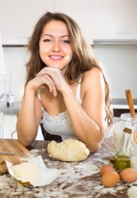 chef making dough