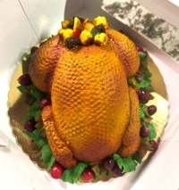 Turkey decorated cake with butter cream icing
