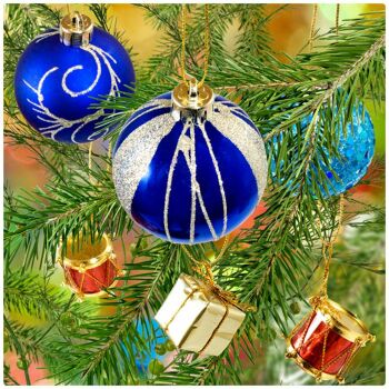 Solve Blue and Silver Christmas Balls on the Tree jigsaw puzzle online ...