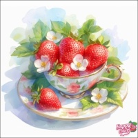 Teacup of strawberries