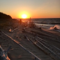 Sunset Lake Superior shoreline