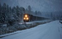 Winter train in Western Montana