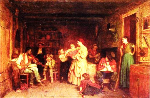 Fiddling His Way by Eastman Johnson