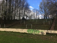 Disused football terraces in Glasgow.