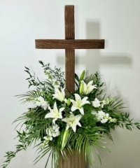 Easter Lilies and Cross