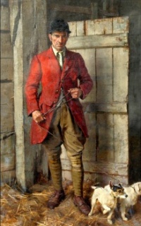William Logsdail (British, 1859–1944), The Terrier Man of the South Oxfordshire Hunt